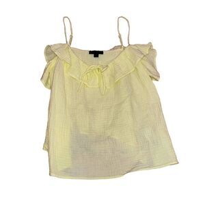 J. Crew Women's Pastel Yellow Ruffle Sleeveless Top